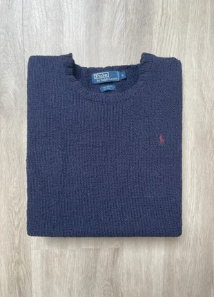 Pull col en rond en coton et laine - Polo Ralph Lauren - Taille L - bleu logo brodé, marca: Ralph Lauren, estado: Bueno, tamaño: L, 35,00 €, 37,45 € Protección al comprador incluida