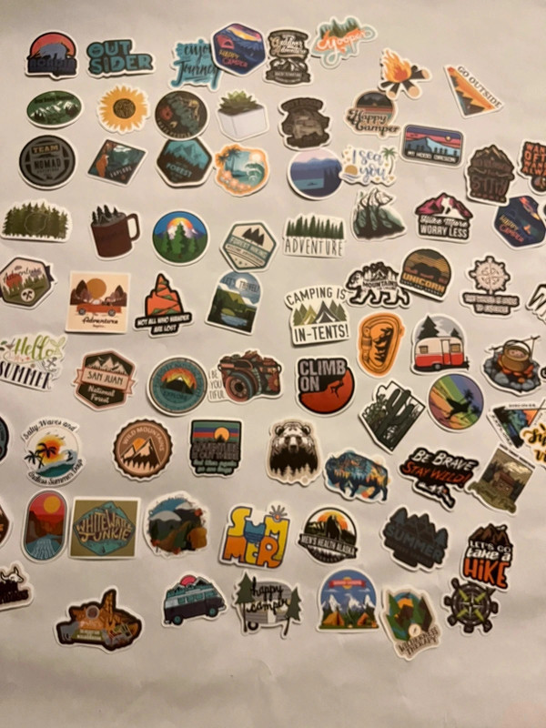 Bundle of 50 camping trips stickers 1