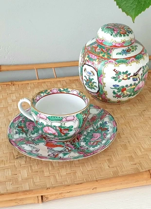 Rose medallion famille rose kantonees chinese kop en schotel antiek, état: Très bon état, 14,99 €, 16,44 € Protection acheteurs incluse