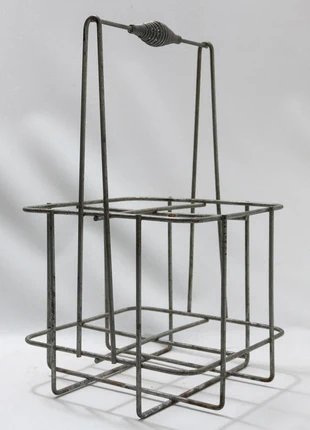 Authentique Porte-Bouteilles Vintage à 4 Compartiments en Métal Fil de Fer Patiné Gris, état: Bon état, 29,90 €, 32,10 € Protection acheteurs (Pro) incluse