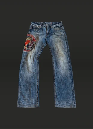 Jizo Bosatsu Flared Bootcut Jeans Y2K Japanese Denim Embroidered Rare Big Train Style, brand: Evisu, condition: Very good, size: W31, €40.00, €42.70 includes Buyer Protection