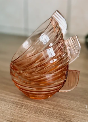 🌸 Lot de 3 Tasses Rosaline Torsadées – Années 70 – Rare & Élégant, état: Bon état, 10,00 €, 11,20 € Protection acheteurs incluse