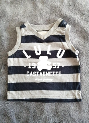 T-shirt col V sans manche Lulu Castagnette , marque: Lulu Castagnette, état: Très bon état, taille: 3-6 mois / 62 cm, 1,50 €, 2,28 € Protection acheteurs incluse