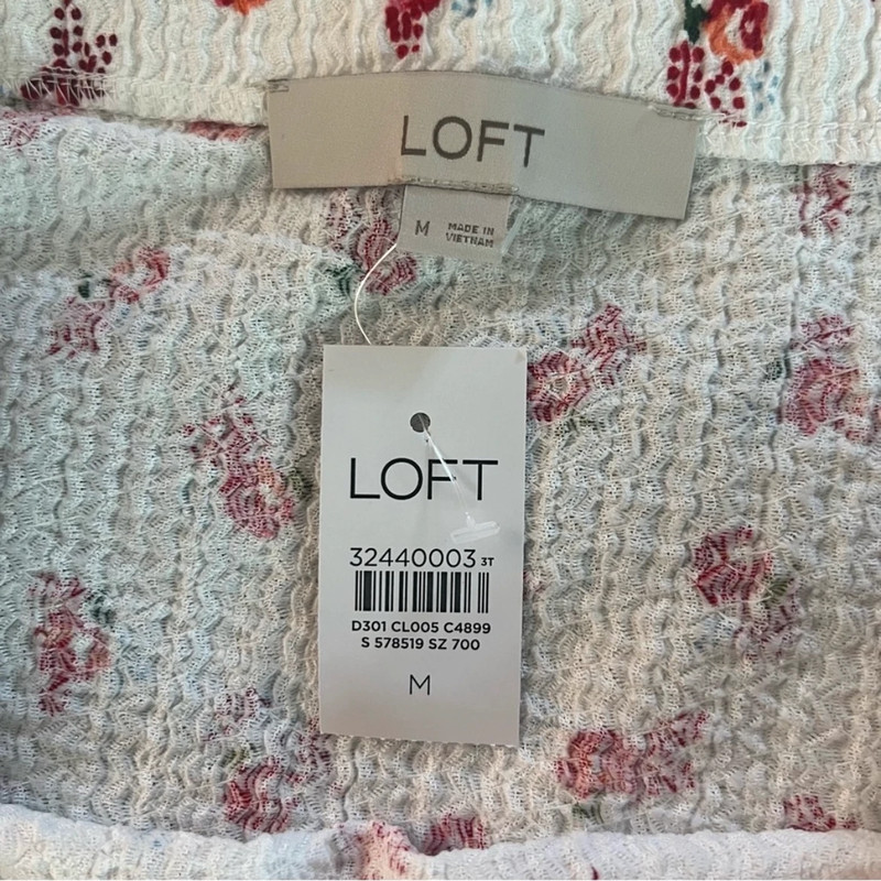 Loft floral puff sleeve square neck top 4