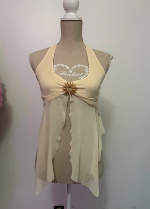 Top dos nu jaune soleil, merk: Shein, staat: Nieuw zonder prijskaartje, maat: M / 38 / 10, € 4,00, € 4,90 inclusief Kopersbescherming