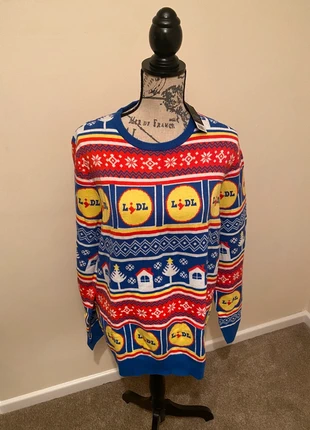 Lidl Christmas themed funny sweater Christmas jumper multi coloured men’s large jumper, brand: DAY, condition: New with tags, size: L, £20.00, £21.70 includes Buyer Protection