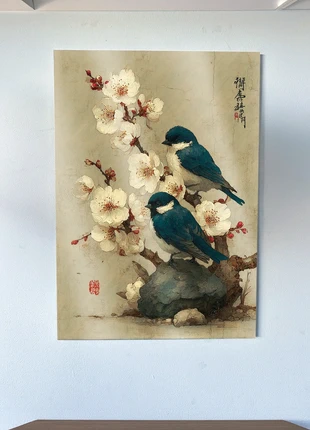 Tableau métallique 30×42 cm – Fixation magnétique - 2 aimants fournis, aucun perçage ! Oiseaux, brand: Art, condition: Very good, €30.70, €32.94 includes Buyer Protection Pro