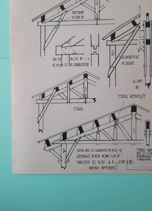 Travail d'étudiant, atelier Tony Garnier, Lyon (Maurice PAVERO, vers 1934) Dessin original, brand: Original, condition: Good, €7.00, €8.05 includes Buyer Protection