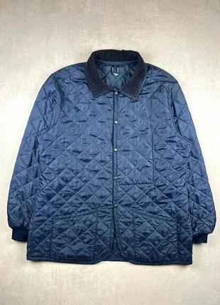 Lavenham Quilted Jacket / Diamond Padded Coat with Corduroy Collar | Navy Blue | Size L | Men #174, marca: Lavenham, estado: Muy bueno, tamaño: L, 76,00 €, 80,50 € Protección al comprador incluida