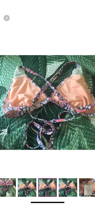 New xhilaration bikini top sz D/add pink blue 4