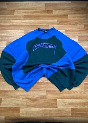 Sweat Stüssy Vintage Y2K Retro Style Boxy (Bleu/Noir - Taille XL) T150., marke: Stüssy, zustand: Sehr gut, größe: XL, 37,90 €, 40,50 € inklusive Vinted-Käuferschutz