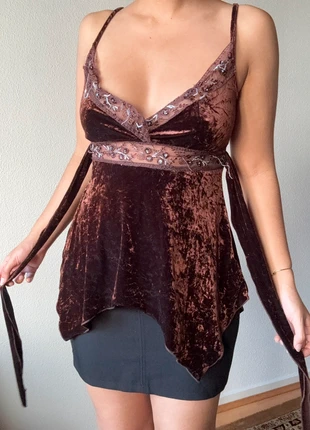 Top vintage en velours avec perles whimsical y2k witchy, marque: Top Vintage, état: Bon état, taille: S / 36 / 8, 18,50 €, 20,13 € Protection acheteurs (Pro) incluse