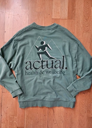 Sweat col rond floqué actual health et wellbeing santé crewneck retro taiile xl vert running sport, marca: ASOS Design, estado: Muito bom, tamanho: XL, €5.00, €5.95 inclui Proteção do Comprador