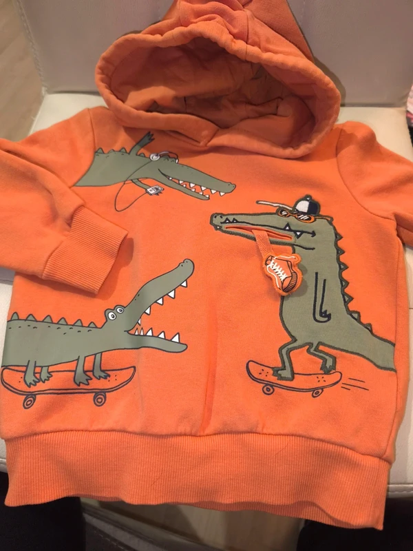 Sweat à capuche orange crocodile - photo numéro 2