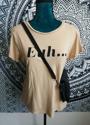 Tee-shirt beige avec écriture noir euh / gémo / (XL), brand: Gémo, condition: Very good, size: XL / 42 / 14, €11.00, €12.25 includes Buyer Protection