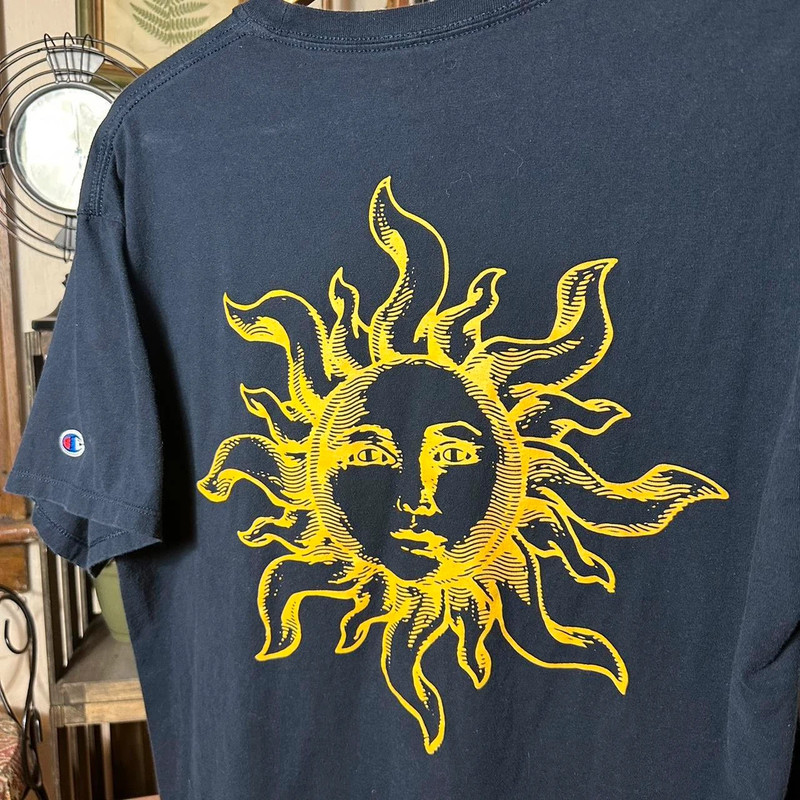 Champion Mosaic Sun Symbol Navy And Yellow T Shirt Vinted