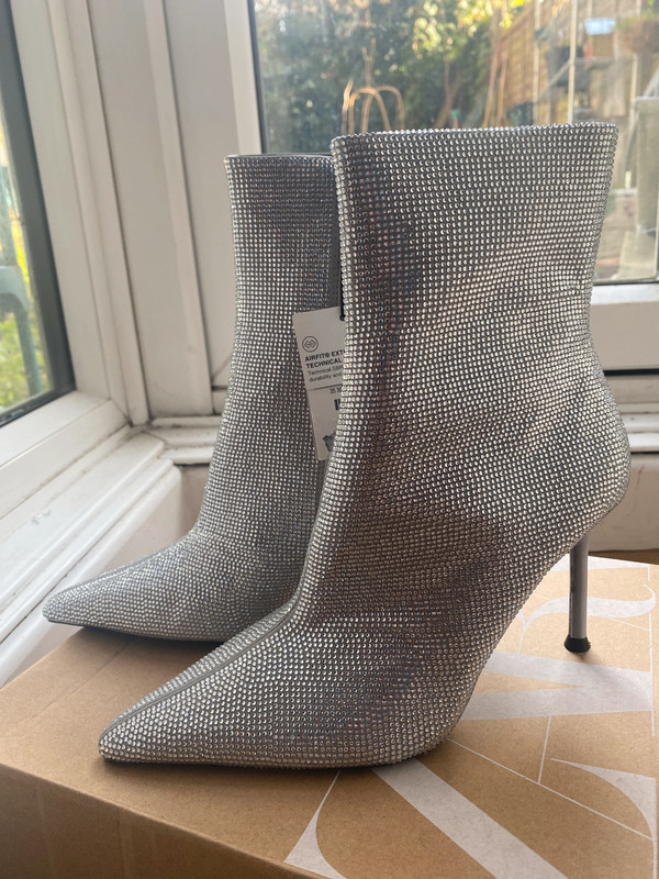 ZARA Special Edition High Heel Ankle Boots Stletto Diamante 1126 010 808 size 37 Vinted