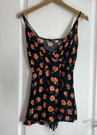 H&M floral black playsuit size 8 soft stretch fit with orange flowers, brand: H&M, condition: Very good, size: S / UK 8-10, £4.99, £5.94 includes Buyer Protection