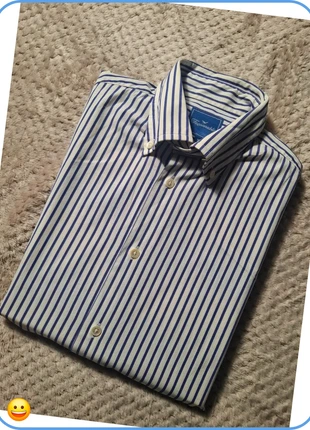 Chemise Façonnable rayée bleu/blanc – 100% coton – taille M – classique, chic & élégante, marke: Façonnable, zustand: Sehr gut, größe: M, 19,90 €, 21,60 € inklusive Vinted-Käuferschutz