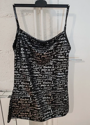 Haut noir et argenté à fines bretelles. Taille 1, brand: je ne me souviens plus, condition: Very good, size: S / 36 / 8, €4.00, €4.90 includes Buyer Protection