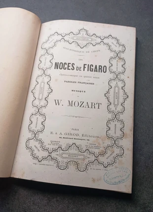 Livre ancien partition Les Noces de Figaro éditeur E et A Girod, estado: Bom, €35.00, €37.45 inclui Proteção do Comprador
