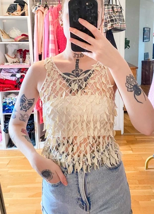 Top en crochet pour l’été beige, marke: Vintage Dressing, zustand: Sehr gut, größe: S / 36 / 8, 6,00 €, 7,00 € beinhaltet Vinted-Käuferschutz Pro