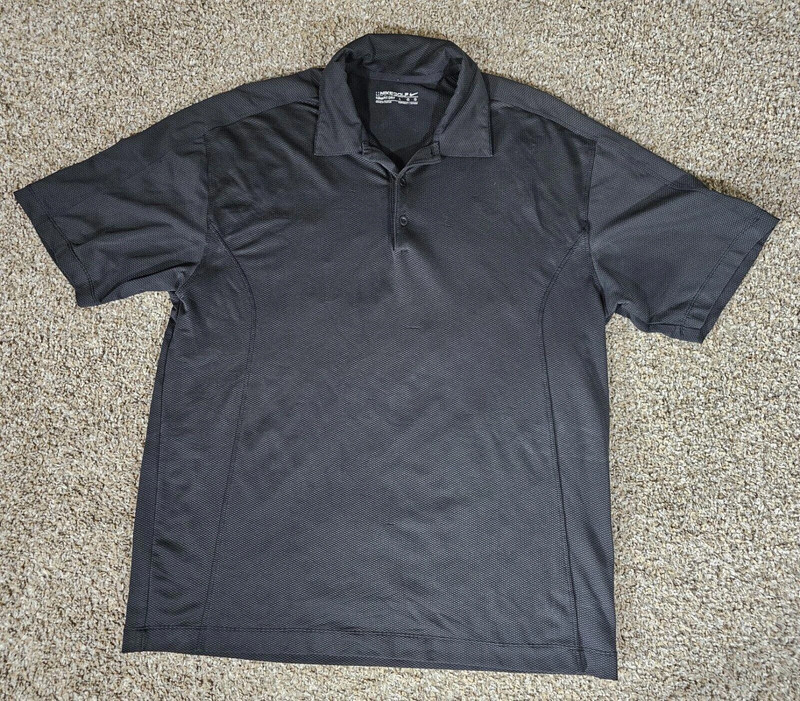 Nike Golf Fit Dry Men'S Polo Golf Shirt Black L Fabric Pulls 1