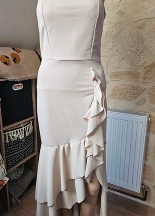 Robe chic beige sirène neuve asymétrique bustier taille unique, marca: Made In Italy, estado: Nuevo con etiquetas, tamaño: Talla única, 25,00 €, 26,95 € Protección al comprador incluida