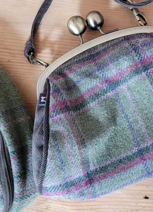 Petit #sac tartan #kaki en #laine et sa petite pochette, marque: sansnom., état: Bon état, 10,00 €, 11,20 € Protection acheteurs incluse