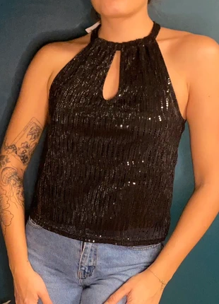 Haut noir à sequins - Pimkie - TS, marke: Pimkie, zustand: Neu, mit Etikett, größe: S / 36 / 8, 5,00 €, 5,95 € inklusive Vinted-Käuferschutz