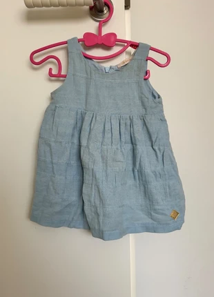 GB baby mavi kolsuz bebek elbisesi, merk: G&B, staat: Goed, maat: 9-12 maanden / 74 cm, € 2,00, € 2,80 inclusief Kopersbescherming