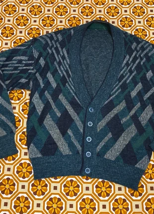 Gilet vintage en laine et alpaga motifs géométriques rétro, marque: Vintage Chic, état: Très bon état, taille: XL / 42 / 14, 18,00 €, 19,60 € Protection acheteurs (Pro) incluse