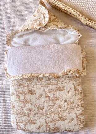 Nid d’ange chancelière toile de jouy baby safari beige intérieur polaire 0/8mois, condition: New without tags, €35.00, €37.45 includes Buyer Protection Pro