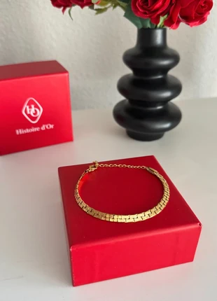 bracelet doré chaine tressé royale maillons carrés vintage luxe, marke: histoire d'or, zustand: Sehr gut, 16,00 €, 17,50 € beinhaltet Vinted-Käuferschutz Pro