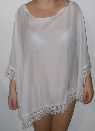 Tunique de plage blanche, condizioni: Nuovo senza cartellino, taglia: Taglia unica, €4.00, €4.90 include la Protezione acquisti