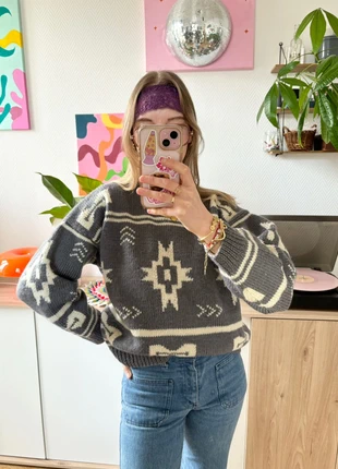 Pull en laine fait main motifs géométriques, marque: Fait Main, état: Très bon état, taille: S / 36 / 8, 35,00 €, 37,45 € Protection acheteurs (Pro) incluse