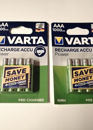 Varta AAA Recharge Power 1000mAh oplaadbare batterijen (2x4st), brand: VARTA, condizioni: Nuovo con cartellino, €8.00, €9.10 include la Protezione acquisti
