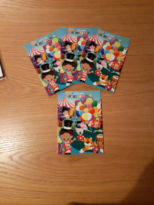 4 Cartes invitation anniversaire cirque  1