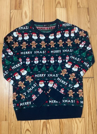 Pull de Noël Tex Bleu Bleu motif Père Noël sapin pain d’épices Homme Taille S / VST176, condition: Very good, size: S, €15.00, €16.45 includes Buyer Protection Pro