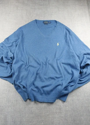 Ralph Lauren Blue V-Neck Sweater Yellow Embroidered Logo 100% Pima Cotton – Size 2XL, marque: Ralph Lauren, état: Très bon état, taille: XXL, 34,00 €, 36,40 € Protection acheteurs incluse