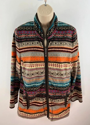 Vintage Style Atelier ES Multicolour Fair Isle Fleece Jacket – UK 10–12, brand: Vintage Dressing, condition: Very good, size: M / 10, £18.00, £19.60 includes Buyer Protection