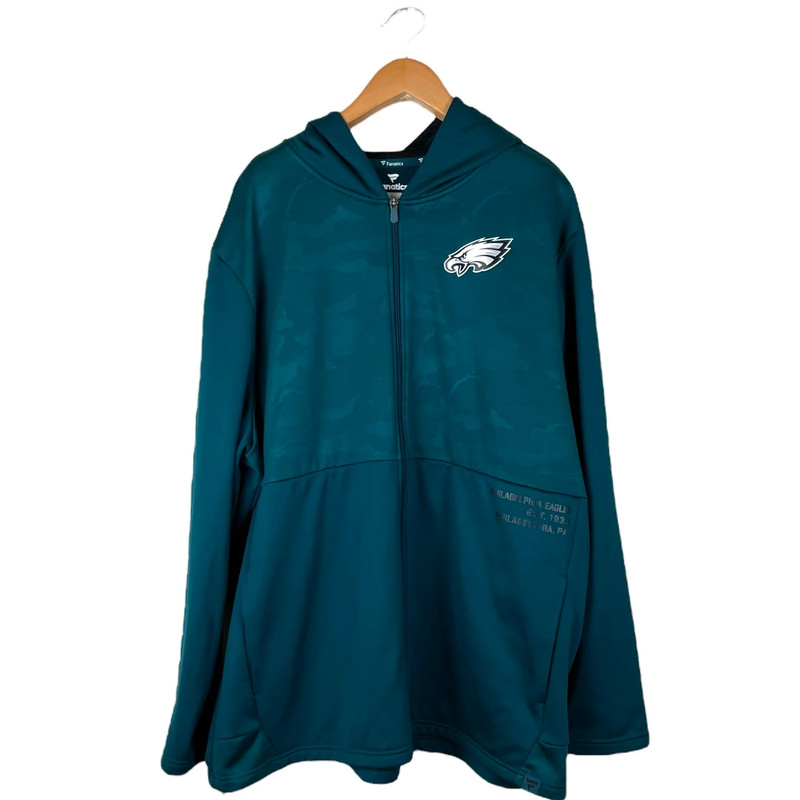 Philadelphia Eagles Fanatics Men's 4X Green Defender Full-Zip Hoodie Jacket 1