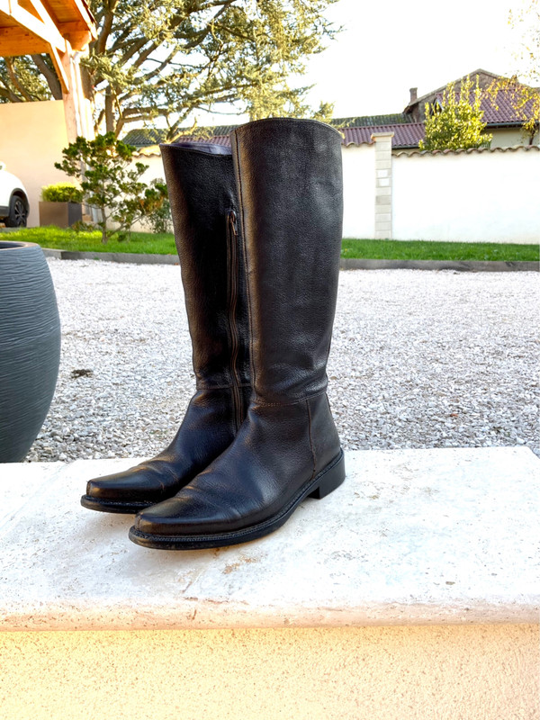 Bottes top cavalières cuir