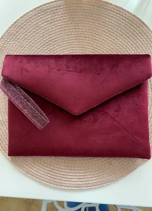 Pochette soirée pour femme en velours bordeaux Mylittlebox, marca: My Little Box, estado: Nuevo sin etiquetas, 7,00 €, 8,05 € Protección al comprador incluida