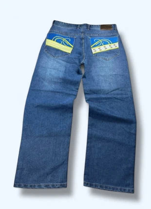 Pantalon jean bleu large baggy HipHop embroidery, brand: Vintage Dressing, condizioni: Ottime, taglia: IT 44 | W34, €40.00, €42.70 include la Protezione acquisti Pro