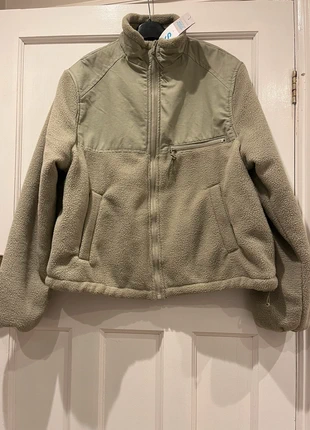Primark Viral Green Zip Fleece and Canvas Jacket, brand: Primark, condition: New with tags, size: S / 8, £15.00, £16.45 includes Buyer Protection