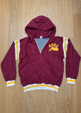 1/4 zip capuche veste varsity / US vintage jacket taille, état: Bon état, taille: L, 20,00 €, 21,70 € Protection acheteurs incluse