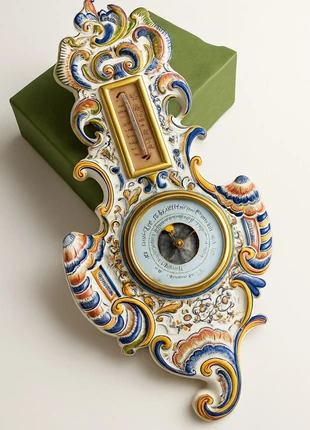 Desvres Baromètre Thermomètre faïence vieux Rouen peint main, brand: desvres, condition: Very good, €90.00, €95.20 includes Buyer Protection