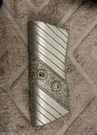 Women’s diamond elegant Silver Embellished Clutch Bag with Beaded Strap – Occasion/Party/Wedding, condition: Very good, £4.00, £4.90 includes Buyer Protection
