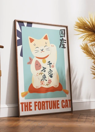 The fortune cat Japan Poster A4 Unframed modern wall art, brand: 98 Types Studio, condition: New with tags, £8.00, £9.10 includes Buyer Protection Pro